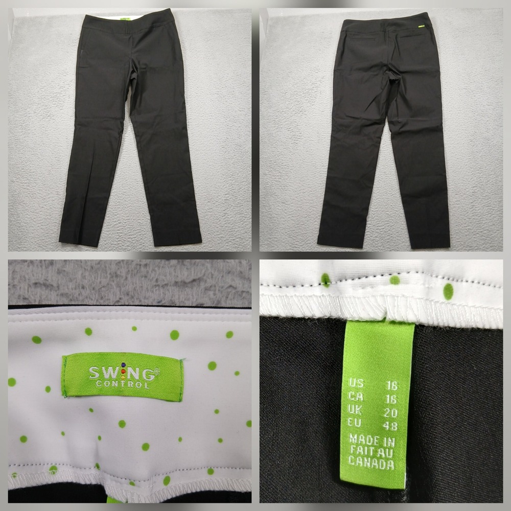 Swing Control‎ Pull On Pants Womens 16 Black Stretch Made Canada